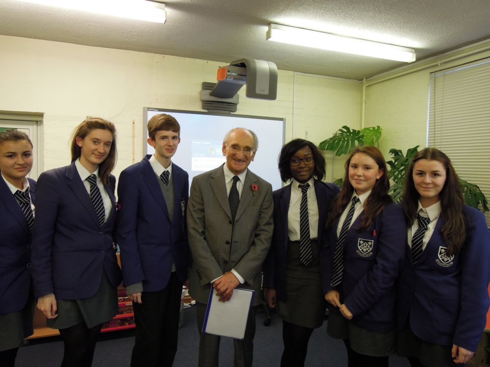 Lord Haskel with Cardinal Wiseman Students